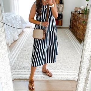 J Crew Sleeveless Striped Maxi